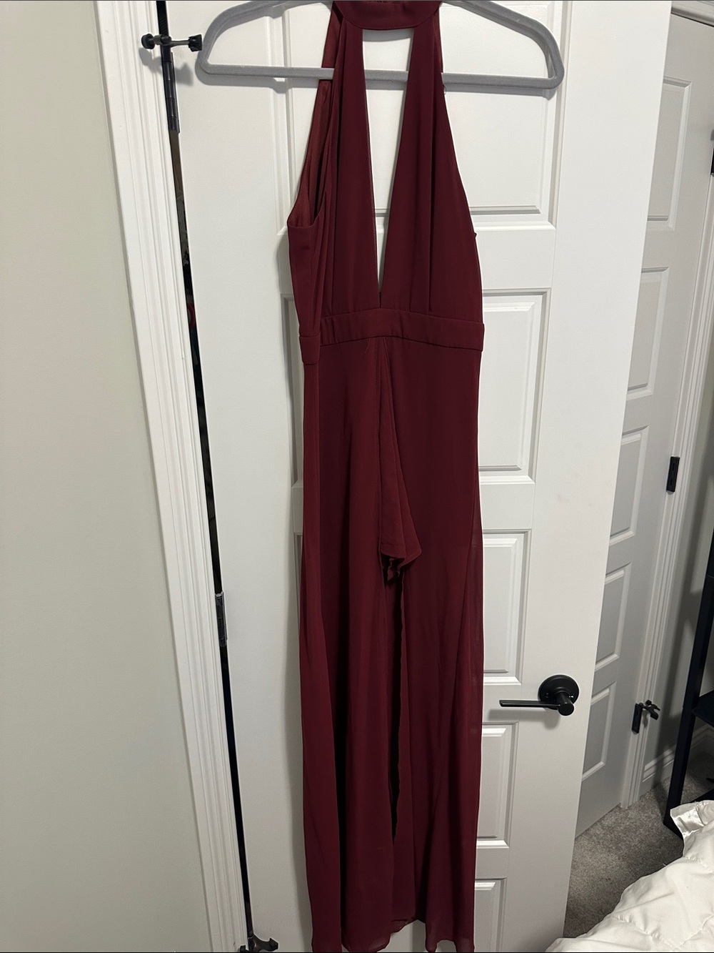 Halter Maxi Dress in Wine - Brand Unknown